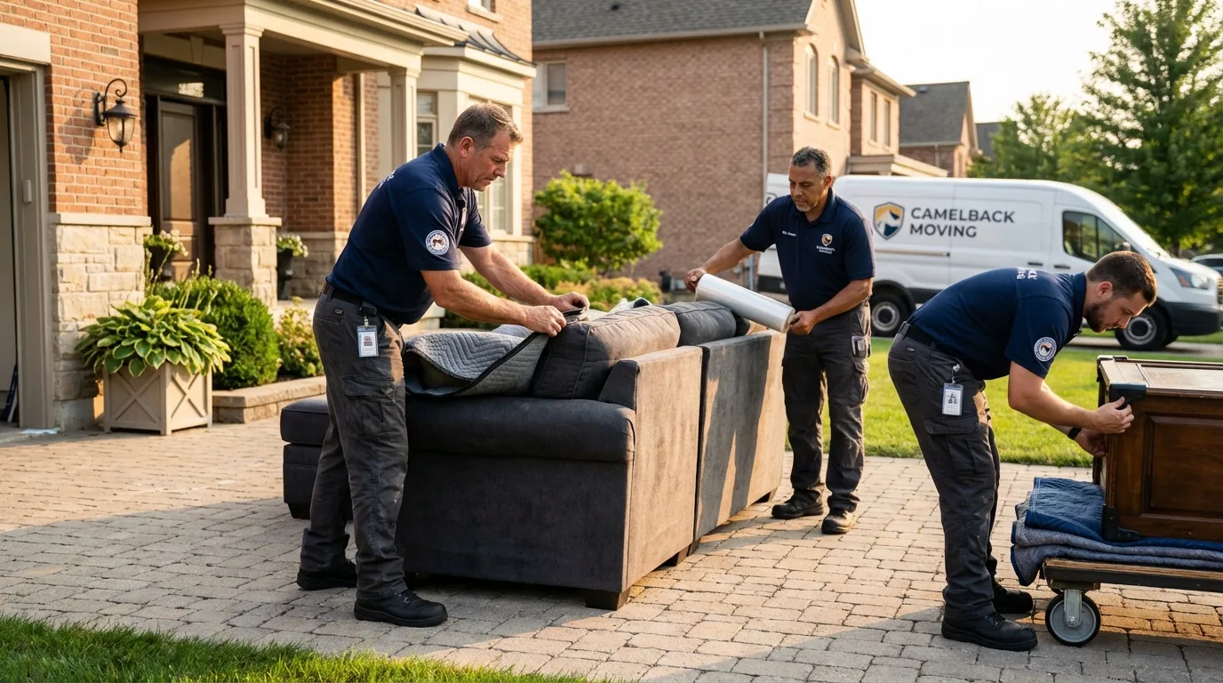 Large estate moving crew wrapping furniture in Cherokee Village, AR