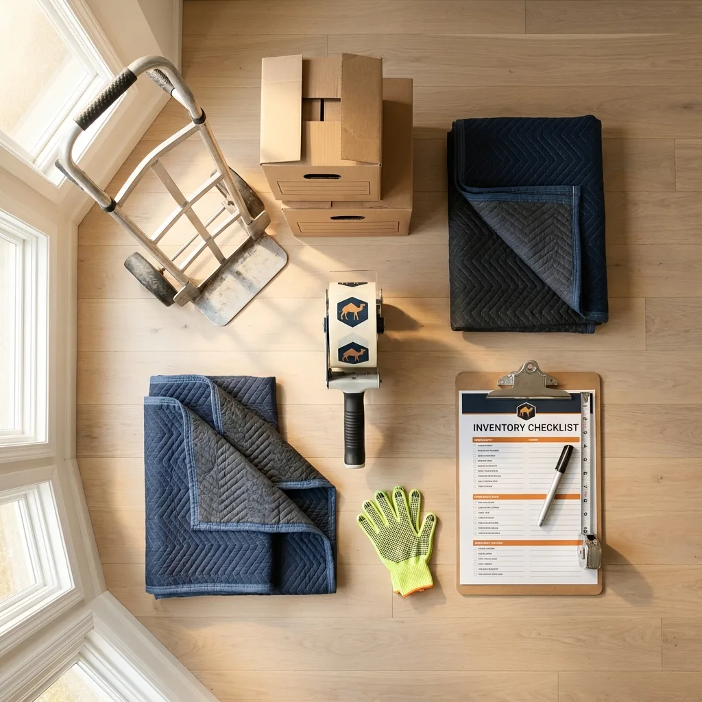 Professional moving supplies and packing materials layout for Cherokee Village residential relocations